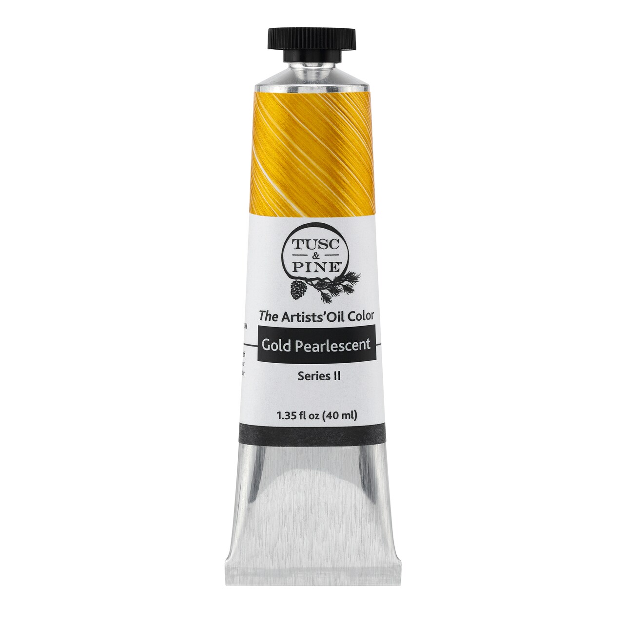 Tusc & Pine Artist Oil Paint - Gold Pearlescent, 40 ml, Non-Yellowing, Rich & Creamy Consistency, Maximum Pigment Load, Small Batch Milled Oil Paints Made in the USA for Professional Artists